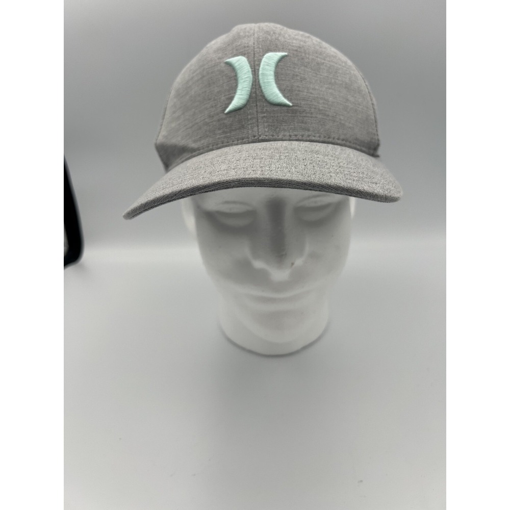 Hurley H2O-Dri Flexfit Hat S/M Heather Gray Mint Green Fitted Baseball Cap